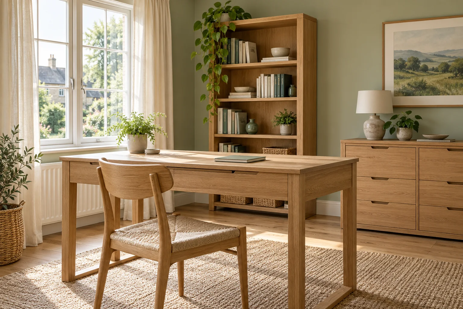 assembled desk and home-office storage